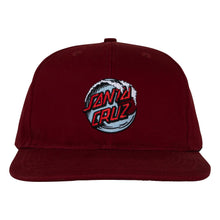 Load image into Gallery viewer, Simplified Wave Maroon Snapback Hat