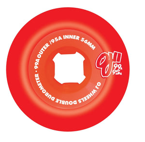 56mm Double Duro Red Combo 99a/95a OJ Wheels