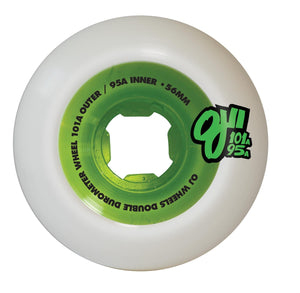 56mm Double Duro White Green Mini Combo 101a/95a OJ Wheels