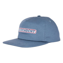 Load image into Gallery viewer, Bar Logo Blue Snapback Hat
