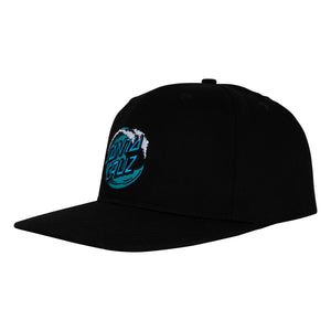 Simplified Wave Blk Snapback Hat