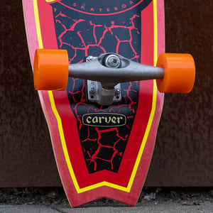 Flame Dot Shark Carver Surf Skate 9.85in x 31.52in