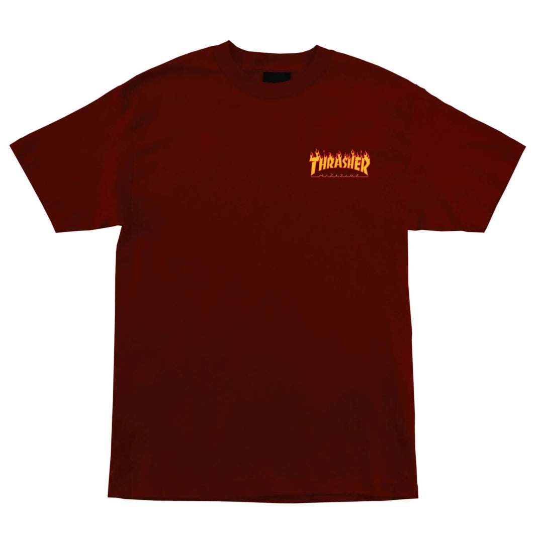 Thrasher Flame Dot Maroon T-Shirt
