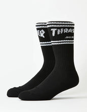 Load image into Gallery viewer, Santa Cruz x Thrasher SC Strip Crew Socks - Black
