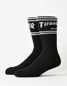 Santa Cruz x Thrasher SC Strip Crew Socks - Black