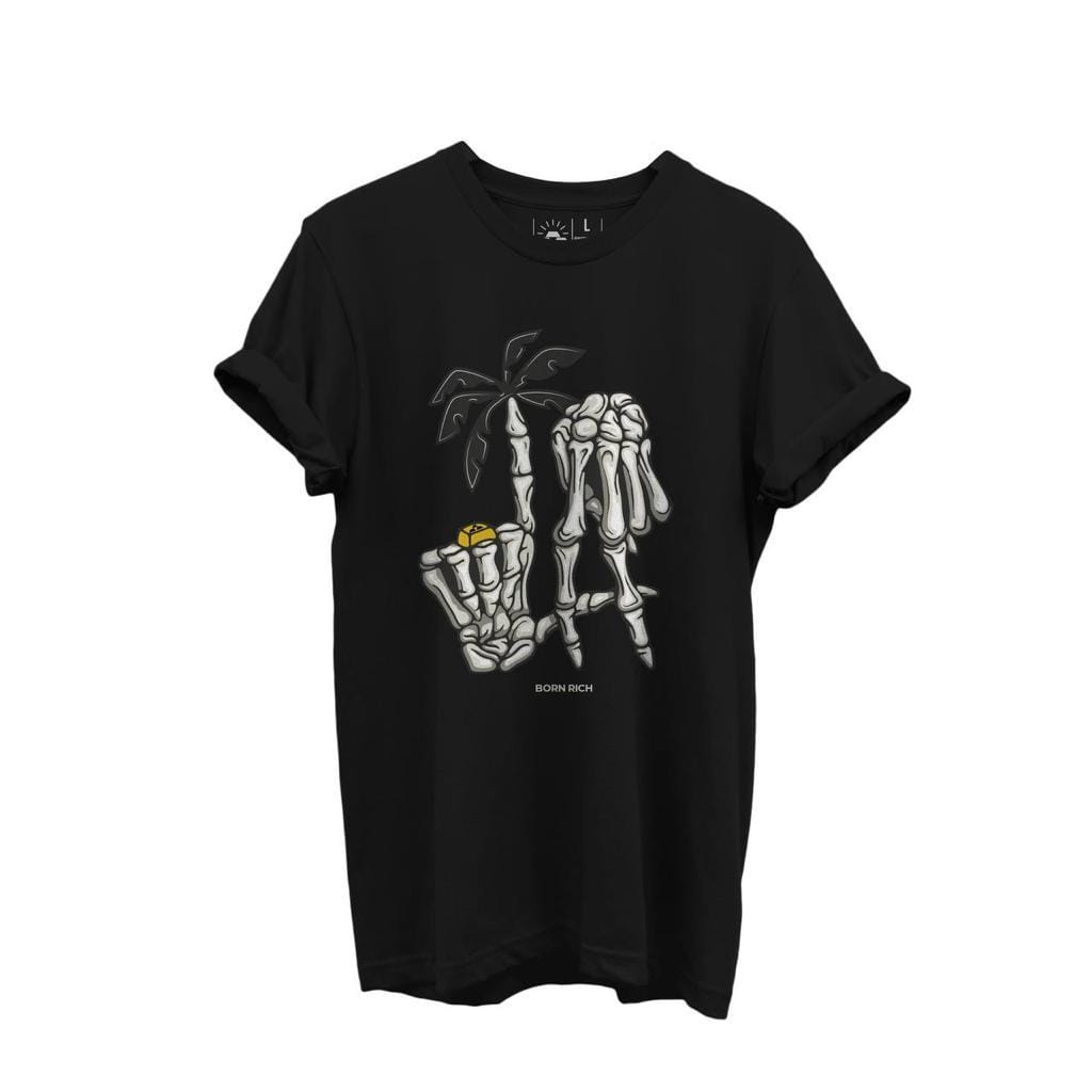 Born Rich Palm Skeleton Black