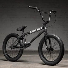 Load image into Gallery viewer, KINK BMX - CURB - Matte Midnight Black - 20&quot;
Featuring modern geometry and outfitted with components such as 8.75” Kink T875 bars, 3-piece tubular chromoly cranks, a raised Mission Control TL stem, soft Kink PbmxKINKRage 
