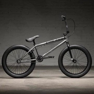 KINK BMX - CURB - Matte Brushed Silver - 20"Featuring modern geometry and outfitted with components such as 8.75” Kink T875 bars, 3-piece tubular chromoly cranks, a raised Mission Control TL stem, soft Kink PabmxKINKRage 