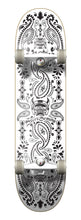 Load image into Gallery viewer, Bandana 8.0 Complete
Speed Demon Bandana Complete Skateboard Black/White 
Speed Demon Checkers Complete is available on an 8.0″ Checkers Deck in a black/white colourway. It features rawComplete Skateboardsspeed demonsRage 
